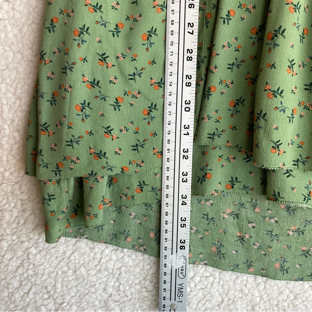 Sanctuary Women's Spring Ahead green floral spaghetti strap mini dress top, Sz M - Picture 9 of 17